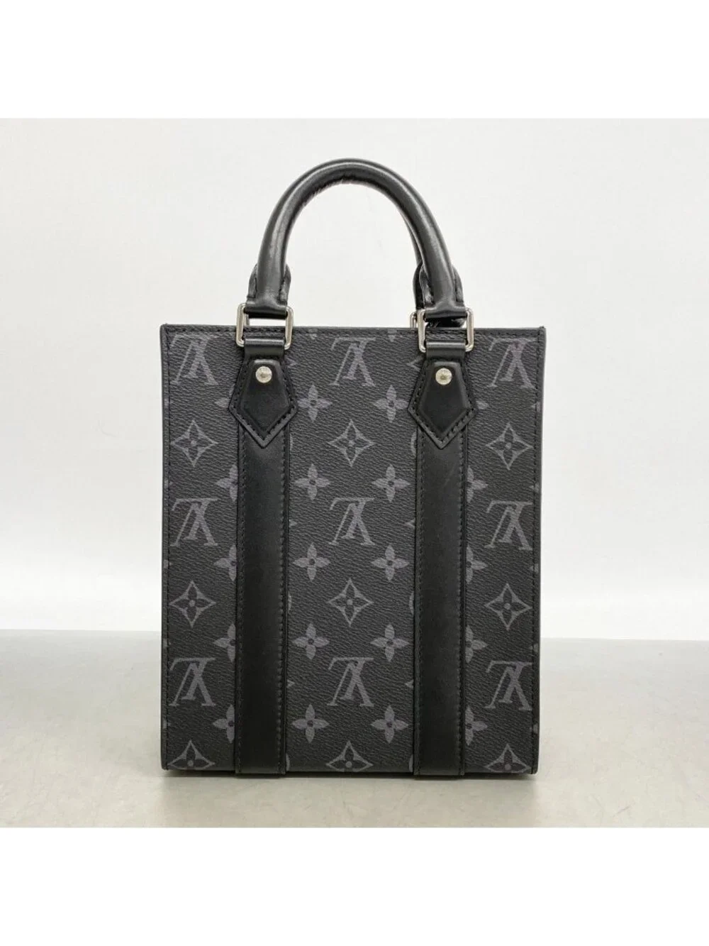 Louis Vuitton Handbag Monogram Eclipse Sac Plat Mini Black